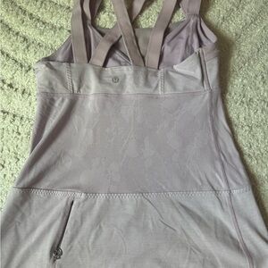 VINTAGE Lululemon Lavender Tank Top with Criss-Cross Straps & Lace